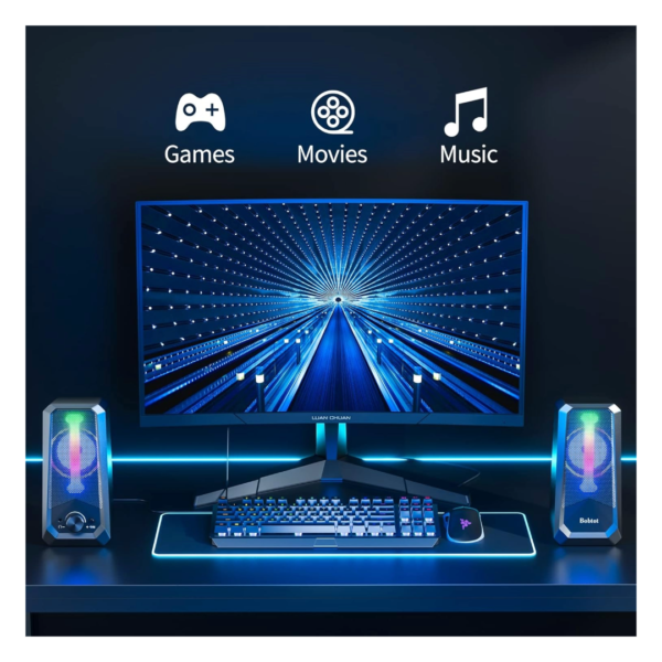 Altavoces de escritorio RGB de 2.0 Sonido estéreo de alta fidelidad - Imagen 2
