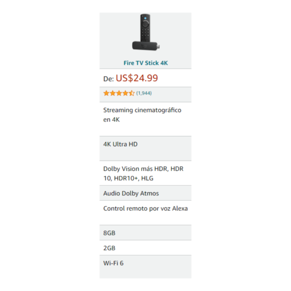 Amazon Fire Tv Stick 4K Alexa - Imagen 3