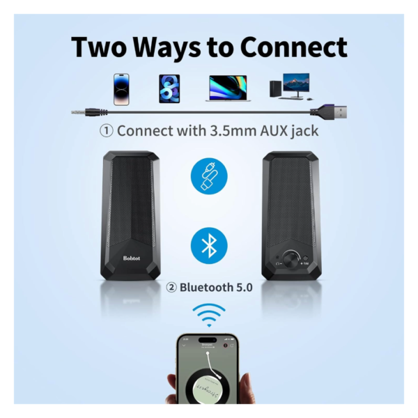 Altavoces de escritorio RGB de 2.0 Sonido estéreo de alta fidelidad - Imagen 5