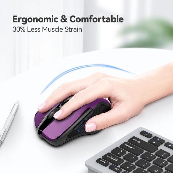 Mouse óptico ergonómico TeckNet Pro 2.4 G con nanorecibidor USB, con 6 botones - Imagen 6