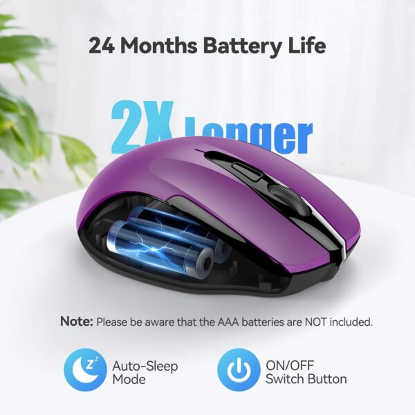 Mouse óptico ergonómico TeckNet Pro 2.4 G con nanorecibidor USB, con 6 botones - Imagen 3