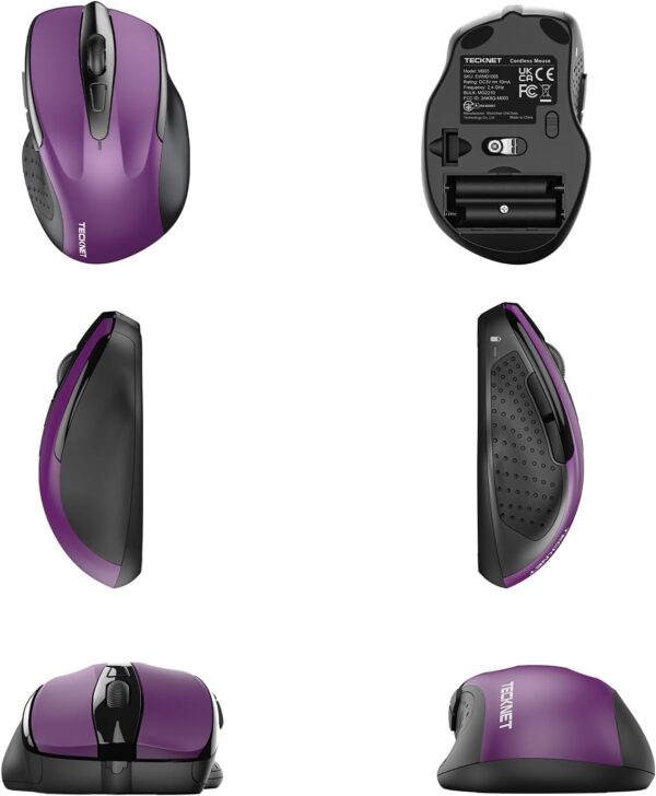 Mouse óptico ergonómico TeckNet Pro 2.4 G con nanorecibidor USB, con 6 botones - Imagen 2