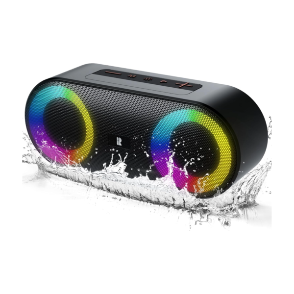 Altavoz Bluetooth con Graves Potentes y Luces Dinámicas: Sonido Inalámbrico de 20W, 24 Horas de Reproducción, Micrófono Integrado, y Resistencia IP66 al Agua y Polvo