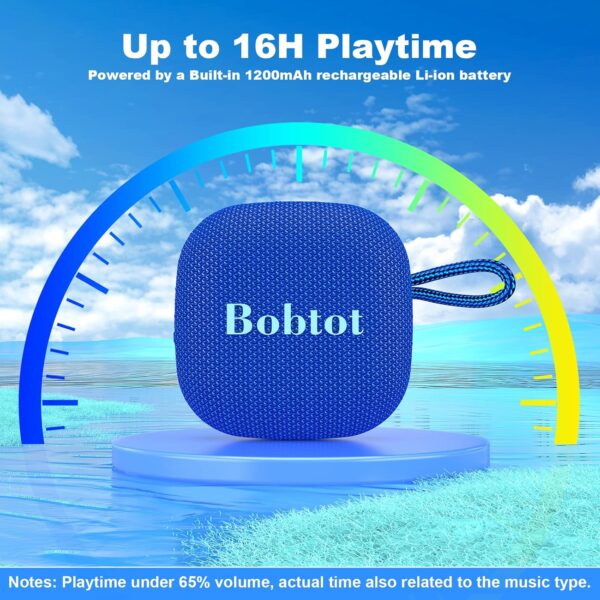Parlante Bobtot Altavoz portátil inalámbrico Bluetooth - Altavoces impermeables con 16h Bafle - Imagen 4