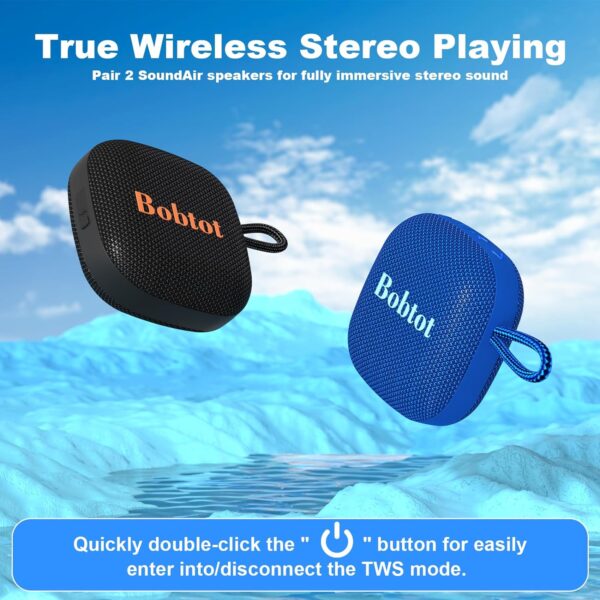 Parlante Bobtot Altavoz portátil inalámbrico Bluetooth - Altavoces impermeables con 16h Bafle - Imagen 3