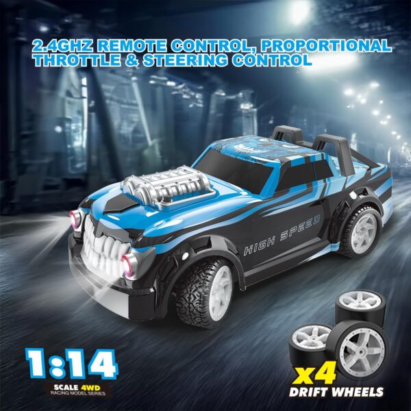 Carro Control remoto Drift RC Car, 1: 14 escala 4WD 4X4 2.4Ghz control remoto Monster Truck - Imagen 3