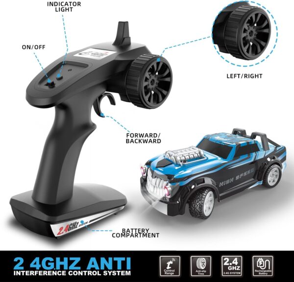 Carro Control remoto Drift RC Car, 1: 14 escala 4WD 4X4 2.4Ghz control remoto Monster Truck - Imagen 2