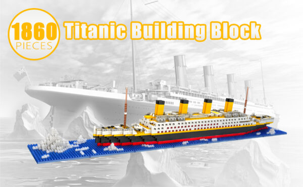 Titanic Juego de bloques de construcción de 1860 piezas, modelo Titanic en 3D, microbloques de construcción y ladrillos de bricolaje - Imagen 6