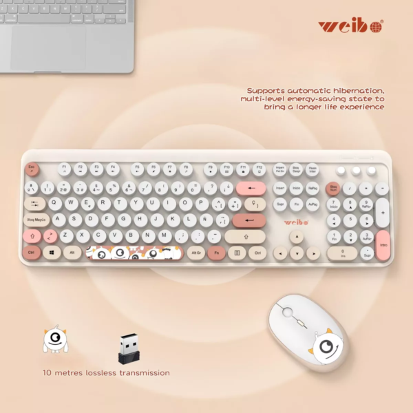 Combo Teclado y Mouse Inalámbrico Weibo WB-216: Eficiencia y Comodidad al Alcance de tu Mano #09 - Imagen 5