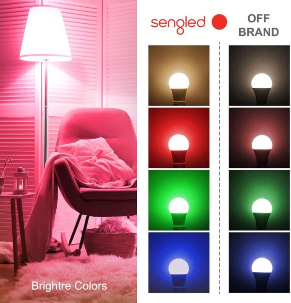 Sengled Bombillo inteligente, WiFi, bombilla que cambia de color, inteligentes que funcionan con Alexa y Google Assistant, A19 - Imagen 11