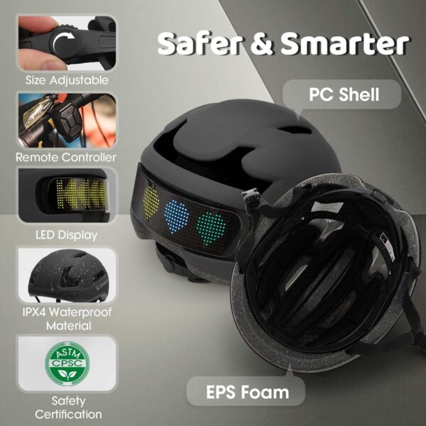 Casco Inteligente para Ciclismo  con Luces LED Personalizadas, Aplicación Móvil y Control Remoto - Imagen 8