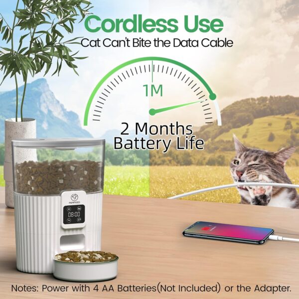 Comedero Automático PAPIFEED con Capacidad de 3.5L y Diseño Cactus: Programación Flexible para la Alimentación de tu Mascota - Imagen 4
