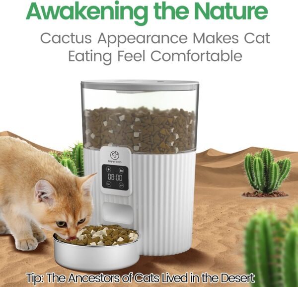 Comedero Automático PAPIFEED con Capacidad de 3.5L y Diseño Cactus: Programación Flexible para la Alimentación de tu Mascota - Imagen 2