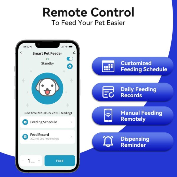 Dispensador Automático Inteligente PAPIFEED WiFi de 3 Litros, Doble Potencia para Mascotas- comedor - Imagen 5
