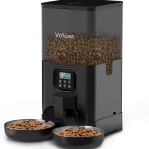 Dispensador / Comedor Inteligente de 6 litros  con Temporizador y Doble Cuenco de Acero Inoxidable