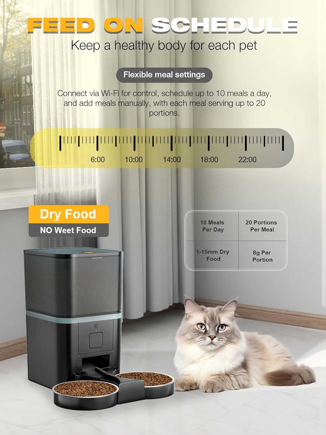 Comedor Inteligente Dual Pet Zero 6L con App – Controla las Porciones desde tu Celular - Imagen 5