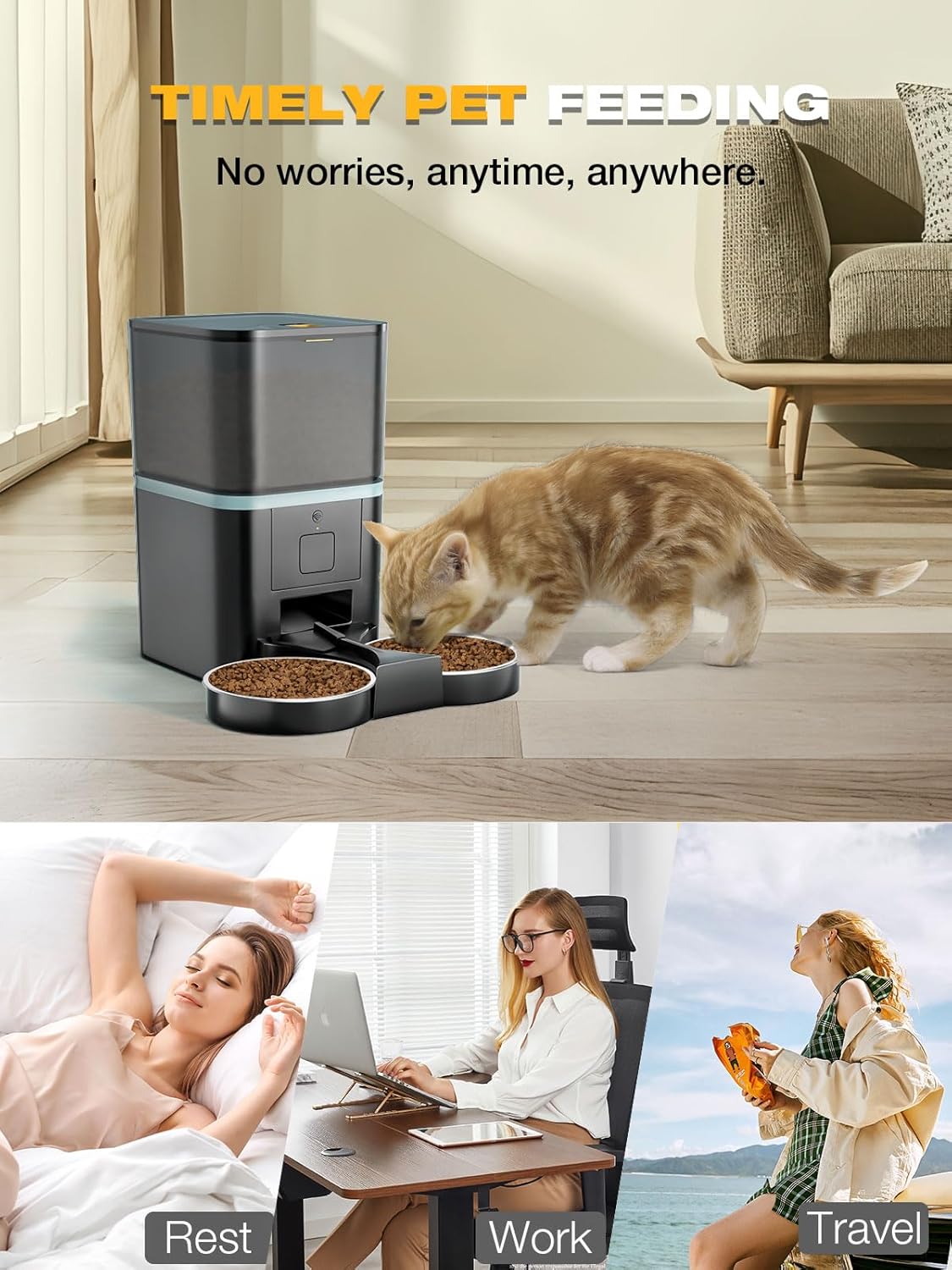 Comedor Inteligente Dual Pet Zero 6L con App – Controla las Porciones desde tu Celular - Imagen 7