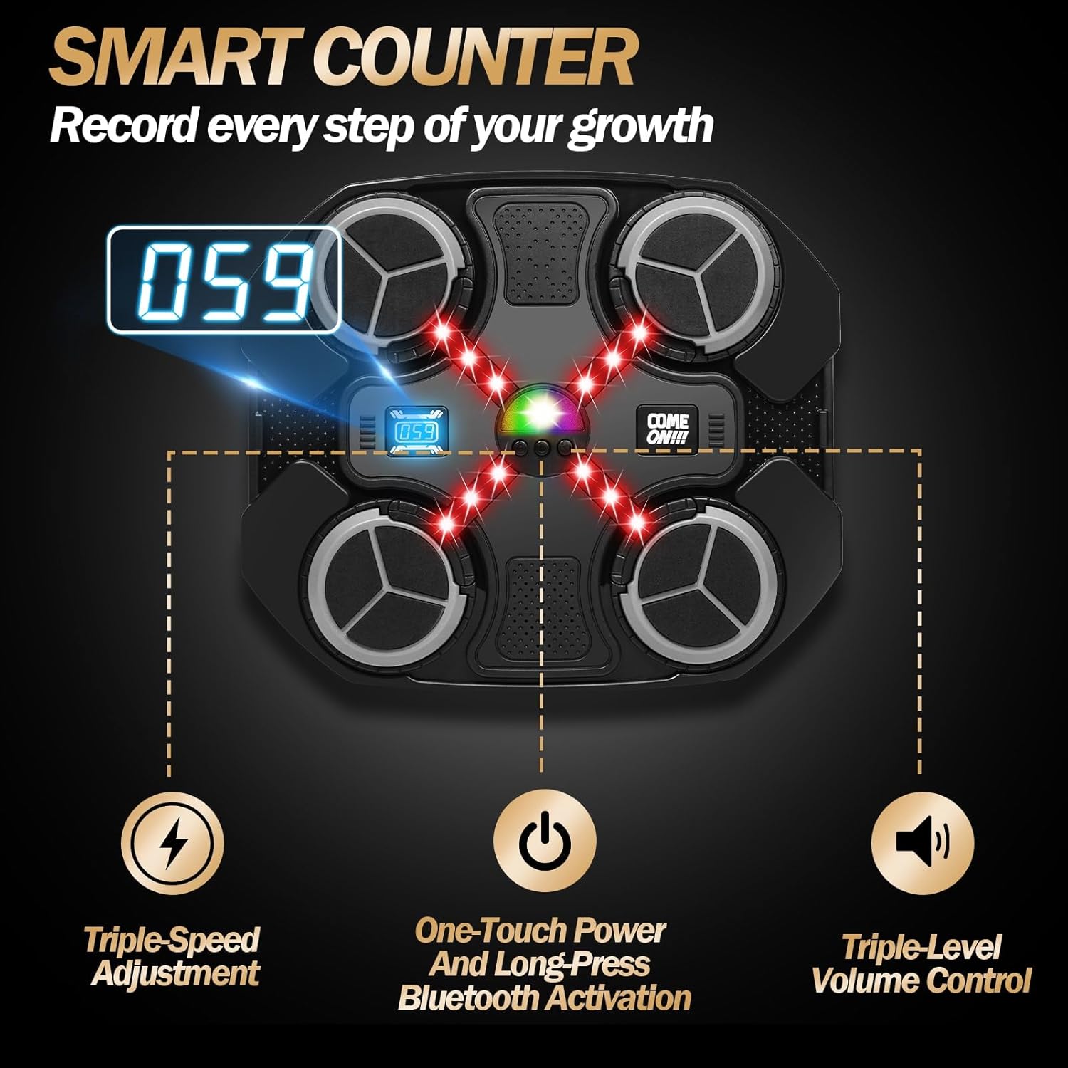 Máquina de Boxeo Musical Inteligente para Niños – Objetivo OCES con Bluetooth, Montaje en Pared, Puntuación y Entrenamiento Divertido en Casa - Imagen 4