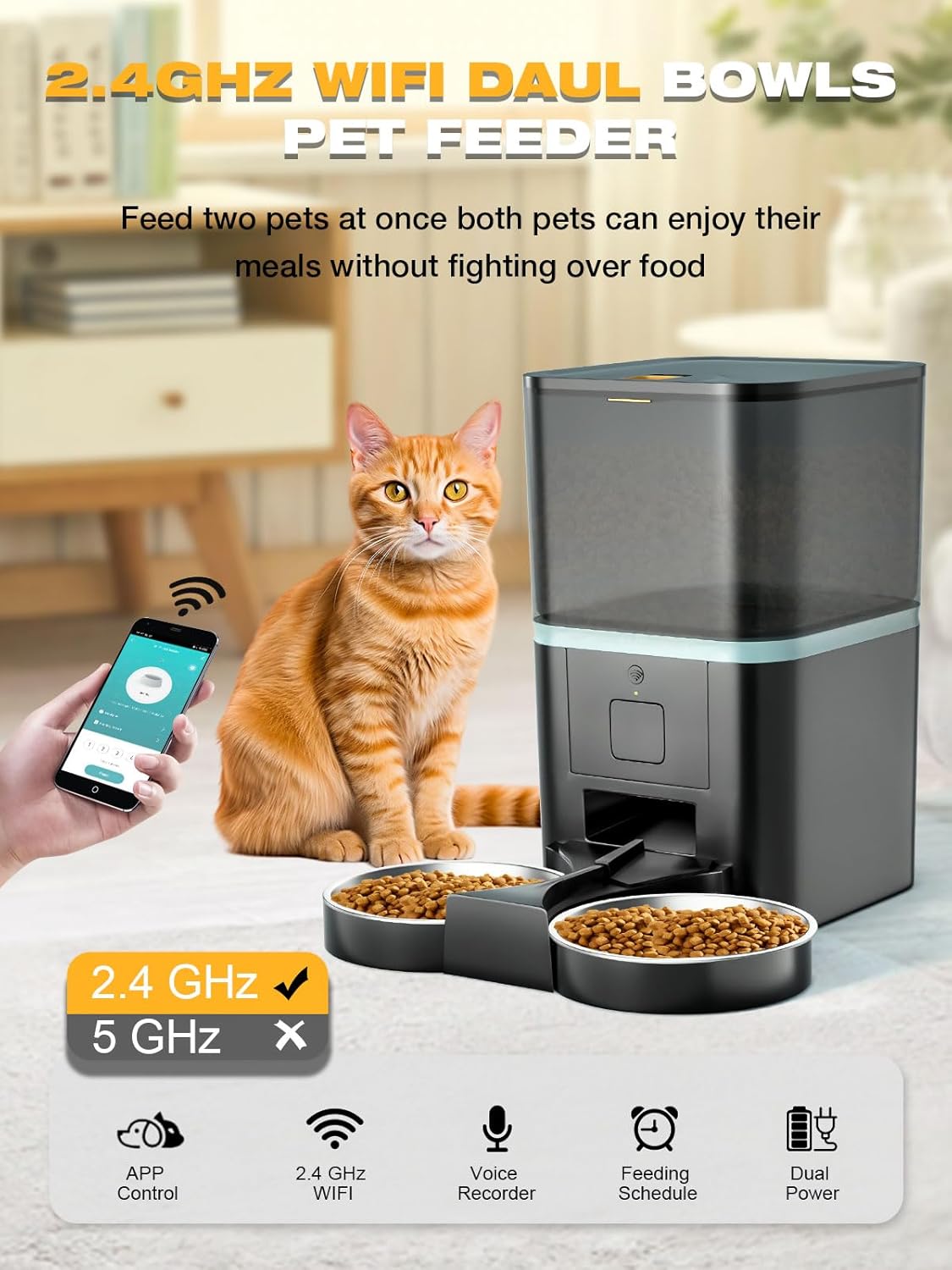 Comedor Inteligente Dual Pet Zero 6L con App – Controla las Porciones desde tu Celular - Imagen 6