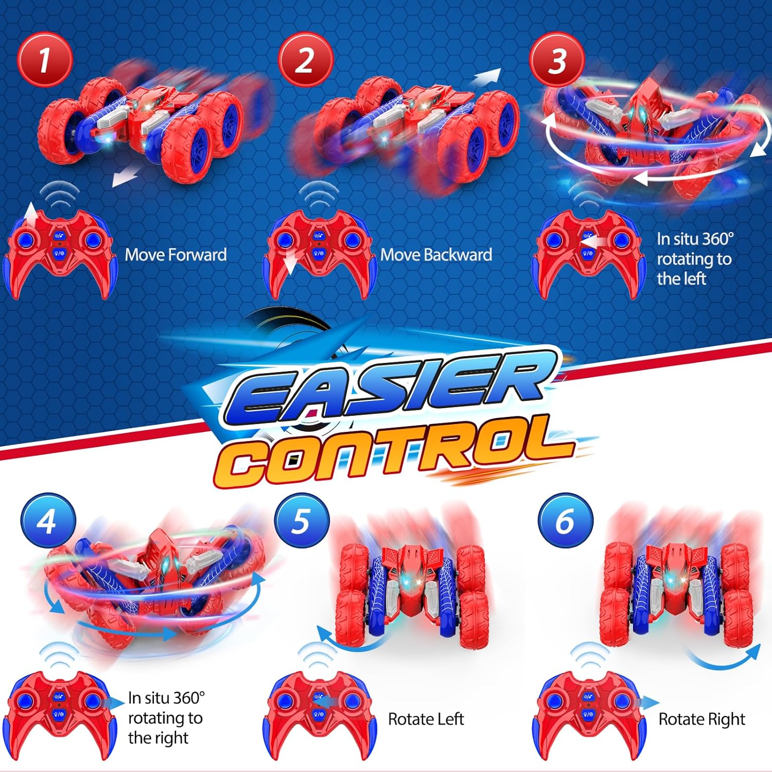 Carro Control Remoto de Doble Cara, Acrobacias 360° RECARGABLE - Imagen 2