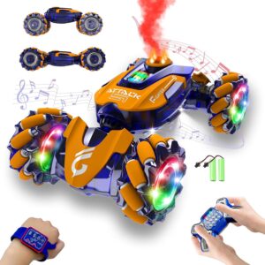 Carro Recargable Acrobático RC 4WD con Sensor de Gestos,Luces LED, Música y Spray – Control Remoto 2.4GHz