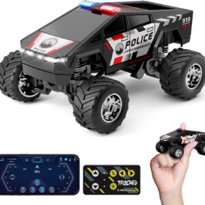 Mini Auto RC 1:64 SOONYANG • Control por App • Carcasa Metálica • Luces de Policía