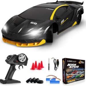 Carro RC NEGRO de Derrape 1/24 4x4 Alta Velocidad con Luces LED – Control Remoto 2.4 GHz